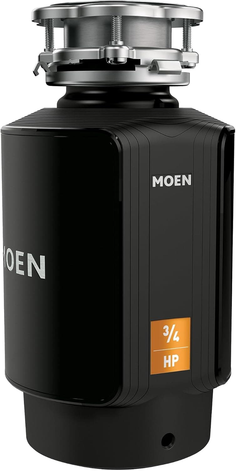 Moen Host Series 3/4 HP Continuous Feed Garbage Disposal with Sound Reduction for Kitchen Sink, Power Cord Included, GXS75C