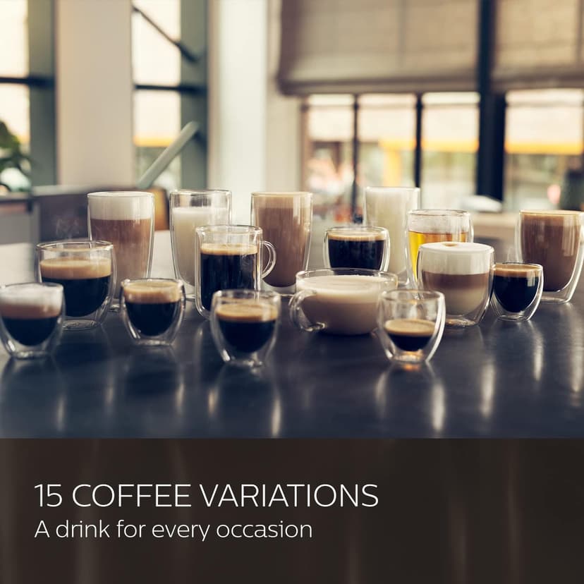 Philips Saeco Xelsis Super Automatic Espresso Machine - LatteDuo Milk System, 15 Coffee Varieties, 6 User Profiles, Touchscreen, Black & Titanium, (SM7684/04)