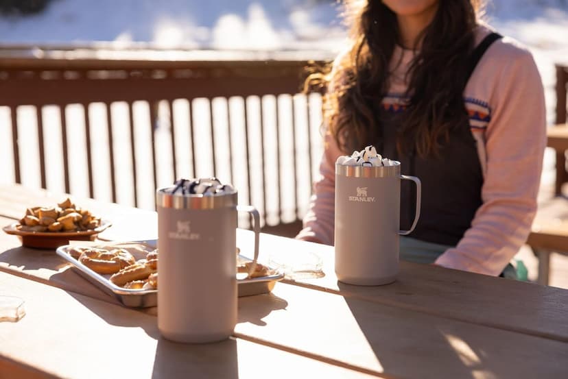 Stanley Stay-Hot Camp Mug 24 oz | Press Fit Drink Through Lid | Cup for Coffee, Tea and Drinks | Insulated Stainless Steel Coffee Mug | BPA-Free | Black 2.0