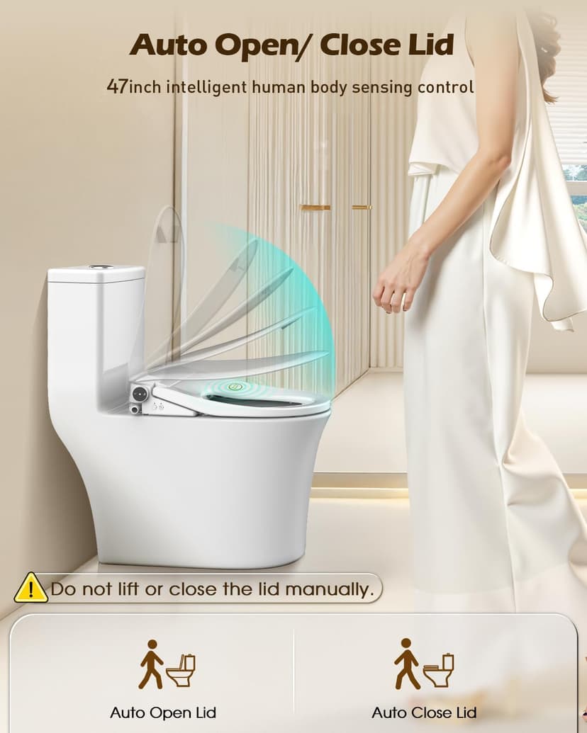 iliD Smart Max Bidet Toilet Seat, Electric Elongated Ecoseat with Four Cleaning Modes, Auto Open/Close, Wider Seat, Ultra Slim, Female Wash and Rear Wash