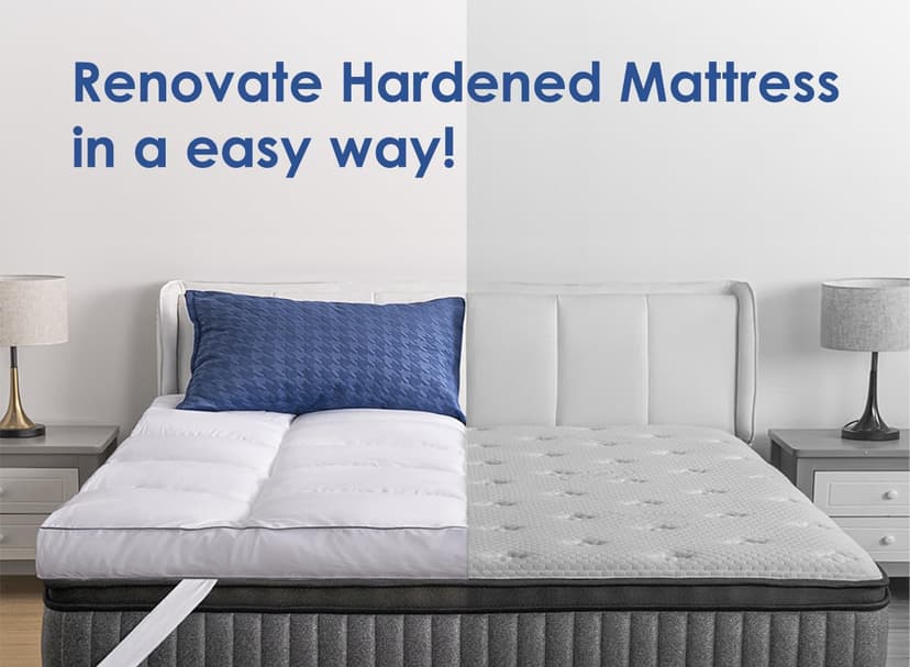 Marine Moon Mattress Topper King, Cooling Plush Pillow Top, Extra Thick Hotel Quality Down Alternative Filled, Softest Fluffy Mattress Toppers for Back Pain
