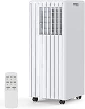 8,000 BTU Portable Air Conditioner for Indoor Rooms, 3-In-1 AC Unit for Bedroom 250-350 Sq.Ft, Dehumidifier, Fan, Sleep Mode, 24 Timer, Remote Control, Window Kits