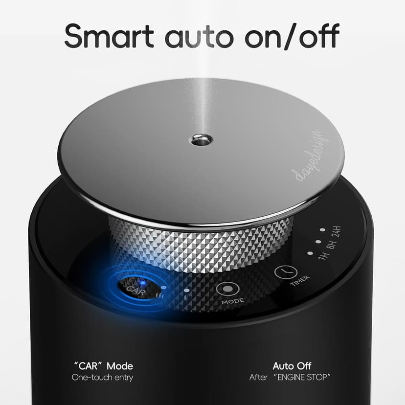 Smart Car Air Freshener Diffuser - Included Luxury Hotel Quality Aroma Oil with Rechargeable Waterless Essential Diffuser, Auto On/Off Adjustable Concentration Scent Machine（i400B）