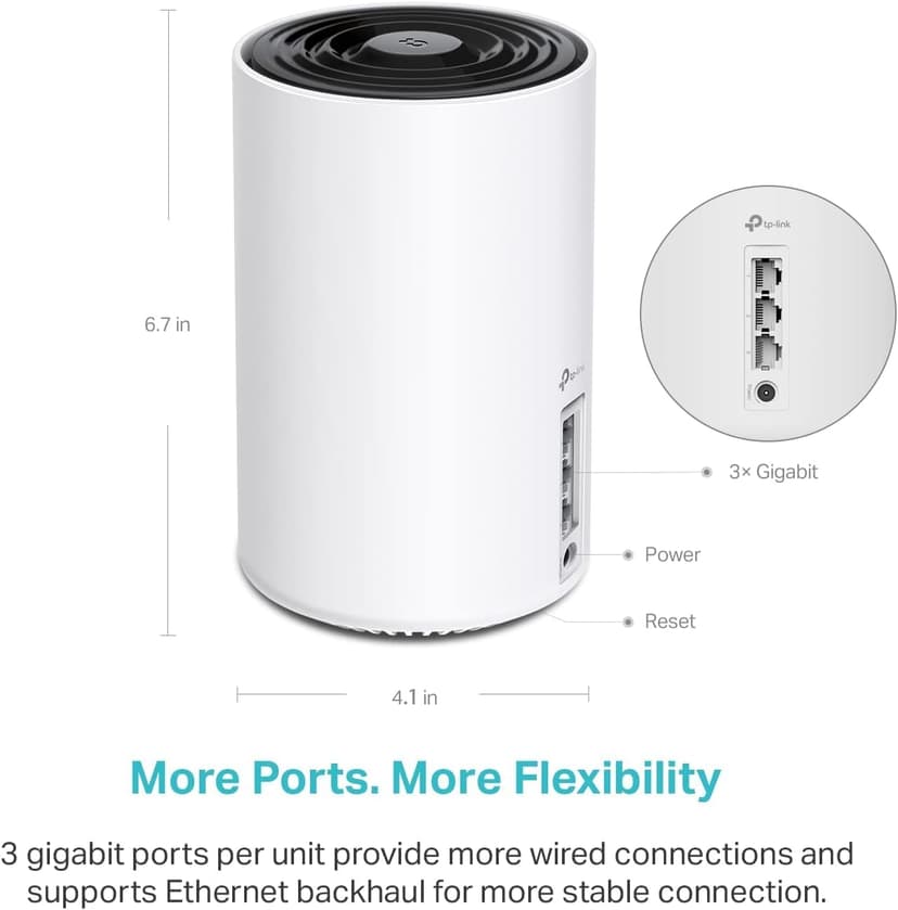 TP-Link Deco XE75 AXE5400 Tri-Band WiFi 6E Mesh System - Covers up to 5500 Sq.Ft, Replaces WiFi Router and Extender, AI-Driven Mesh, 6GHz Band, 2-Pack