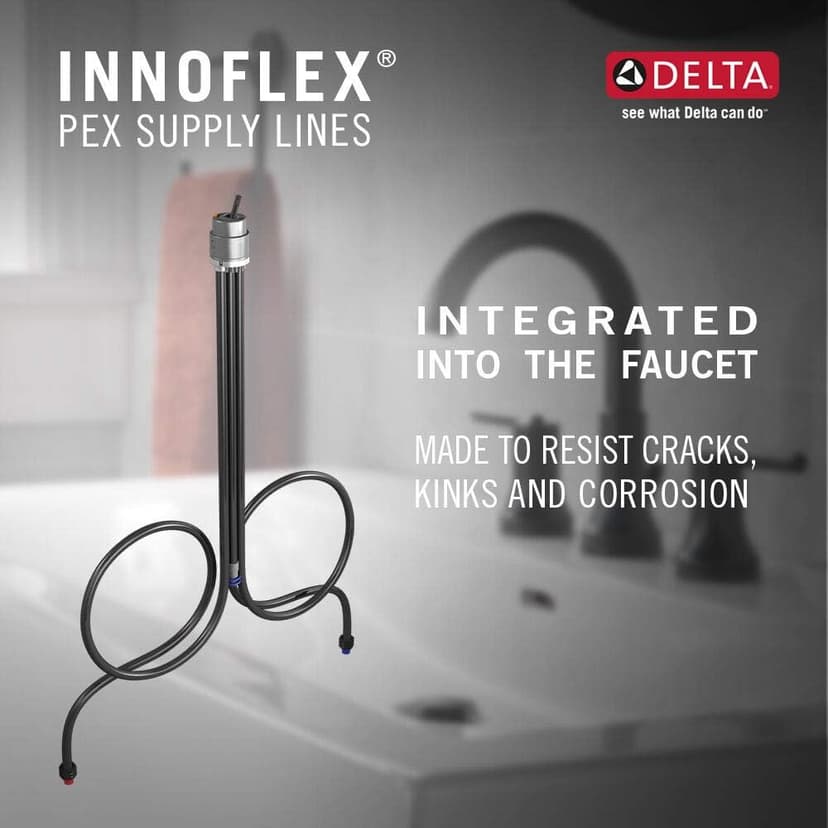 Delta Faucet Velum Single Hole Bathroom Faucet, Black Bathroom Sink Faucet, Single Handle Bathroom Faucet, Bath Faucet, Pop-Up Drain Assembly, Matte Black 537-BLMPU-DST