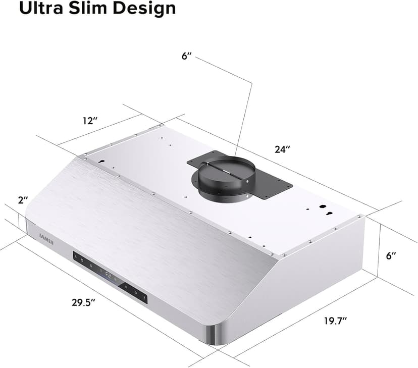 Under Cabinet Range Hood 30 Inch,900 CFM Stainless Steel Kitchen Stove Vent Hood with 4 Speed Exhaust Fan Gesture Sensing/Touch/Remote Control