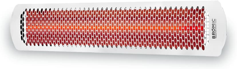 Bromic Heating Tungsten Smart-Heat 56-Inch 6000W Dual Element 240V Electric Infrared Patio Heater - White