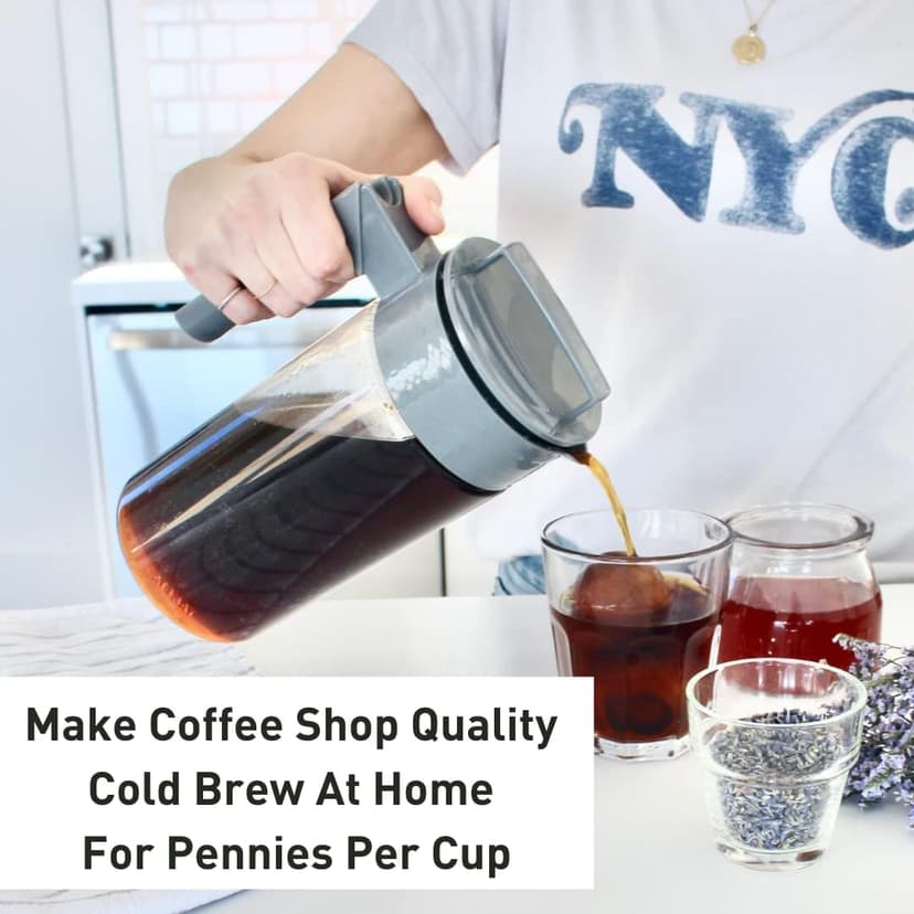 Takeya Patented Deluxe Cold Brew Coffee Maker, 1 qt, Black