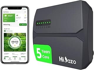 Smart Sprinklers Controller WiFi, Irrigation Controller Easy Use App Enabled, 6 Zone + 16 Plans, Save Water Auto Skin Rain, Freeze & Wind, 10 Minutes Install