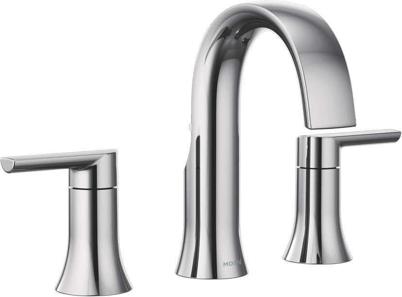 Moen Doux Chrome Two-Handle 8-Inch Widespread Lever Handle Bathroom Faucet Trim Kit, Valve Required, TS6925
