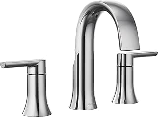 Moen Doux Chrome Two-Handle 8-Inch Widespread Lever Handle Bathroom Faucet Trim Kit, Valve Required, TS6925