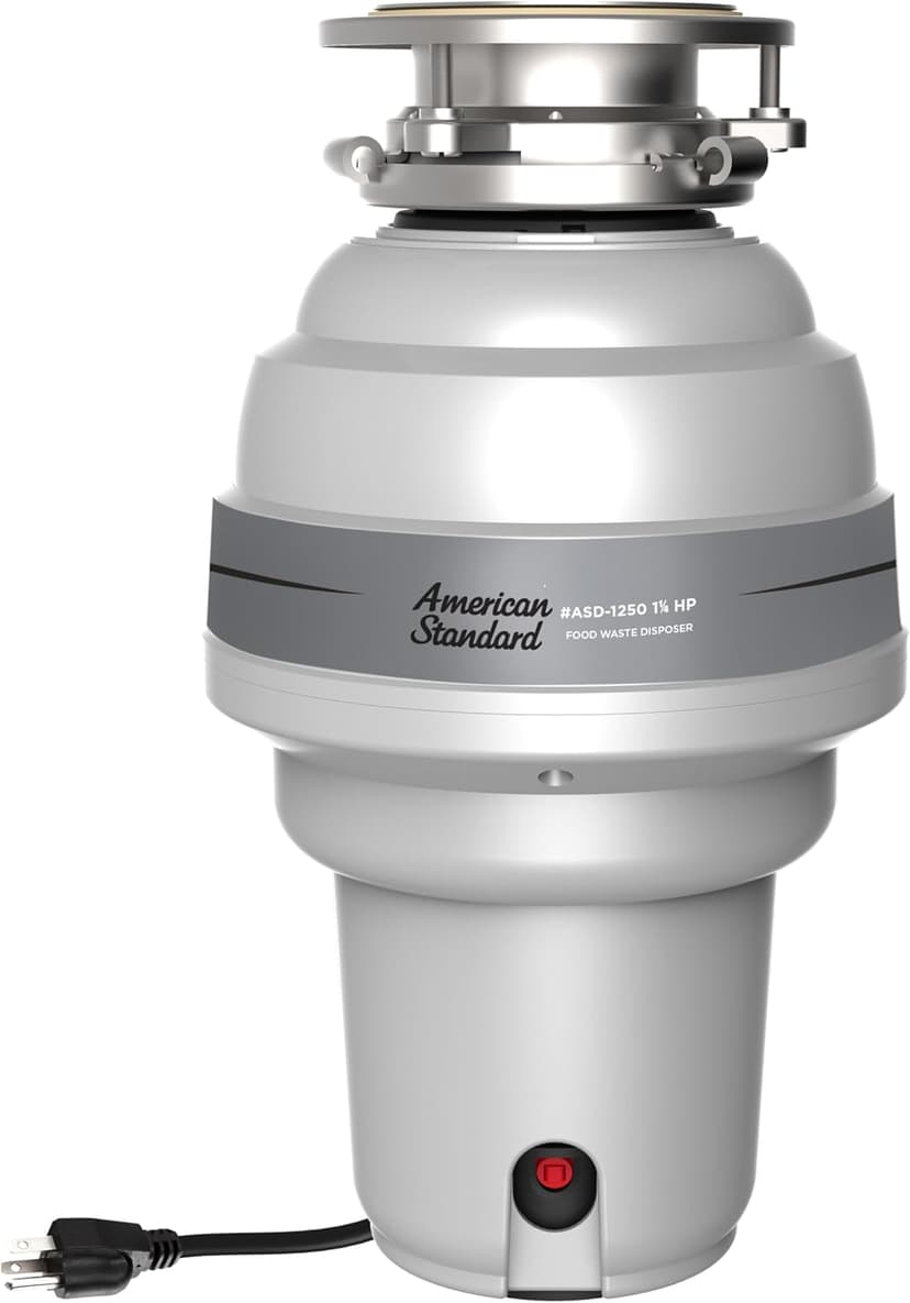 American Standard 10-US-ASD-1250 Premium Garbage Disposal with 3-Bolt Mount System and Odor Protection Processor, Stainless steel, Silver
