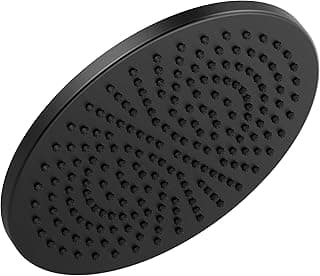 Delta Matte Black Round Rain Shower Head, 12 Inch Metal Large Shower Head Rainfall, Overhead Rain Showerhead, 2.5 GPM Flow Rate, Matte Black 52158-BL25