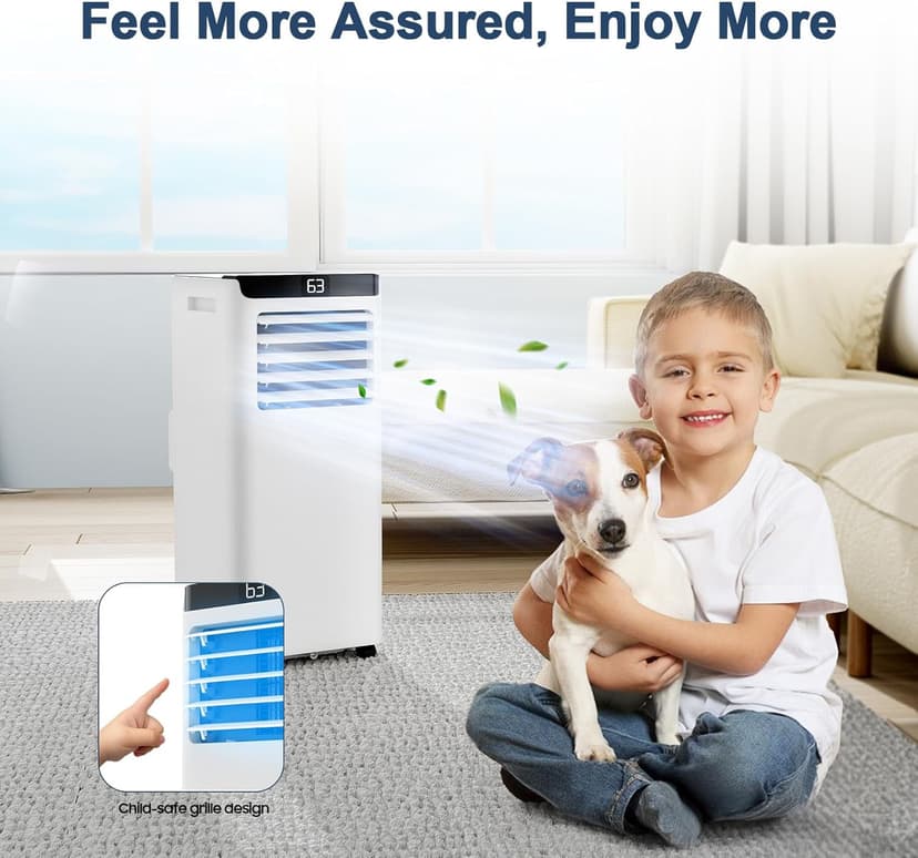 Portable Air Conditioners 8,000 BTU Air Conditioner Portable for Room up to 365 Sq.Ft. Portable AC Unit with Remote Control 4 Modes Dehumidifier Window Mount Kit (8000-07E)