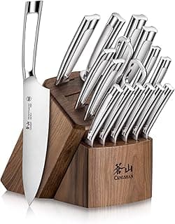 Cangshan N1 Series 1024784 German Steel Forged 17-Piece Knife Block Set, Walnut