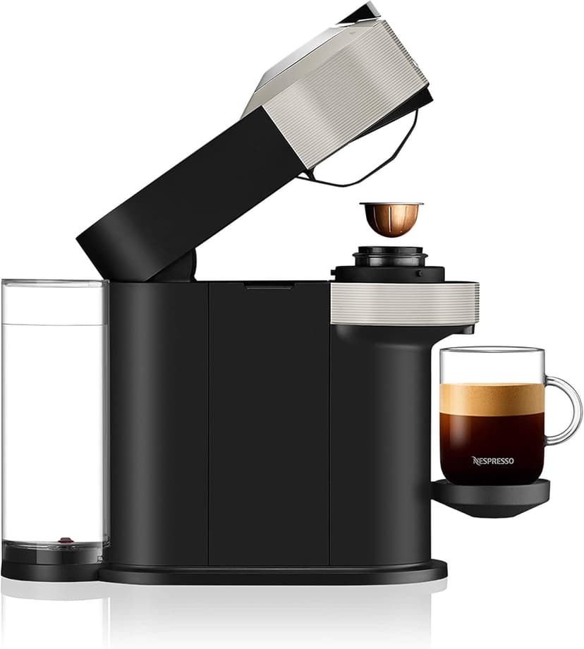 Nespresso Vertuo Next Coffee and Espresso Maker by Breville, with Aeroccino Milk Frother, Light Grey
