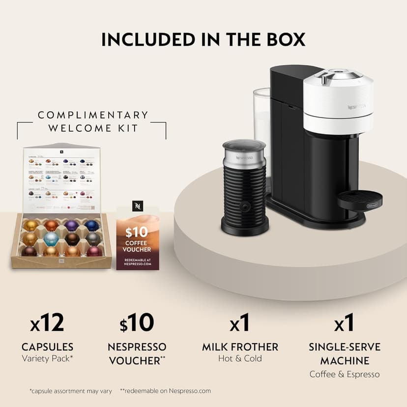 Nespresso Vertuo Next Coffee and Espresso Maker by De'Longhi with Aeroccino Milk Frother