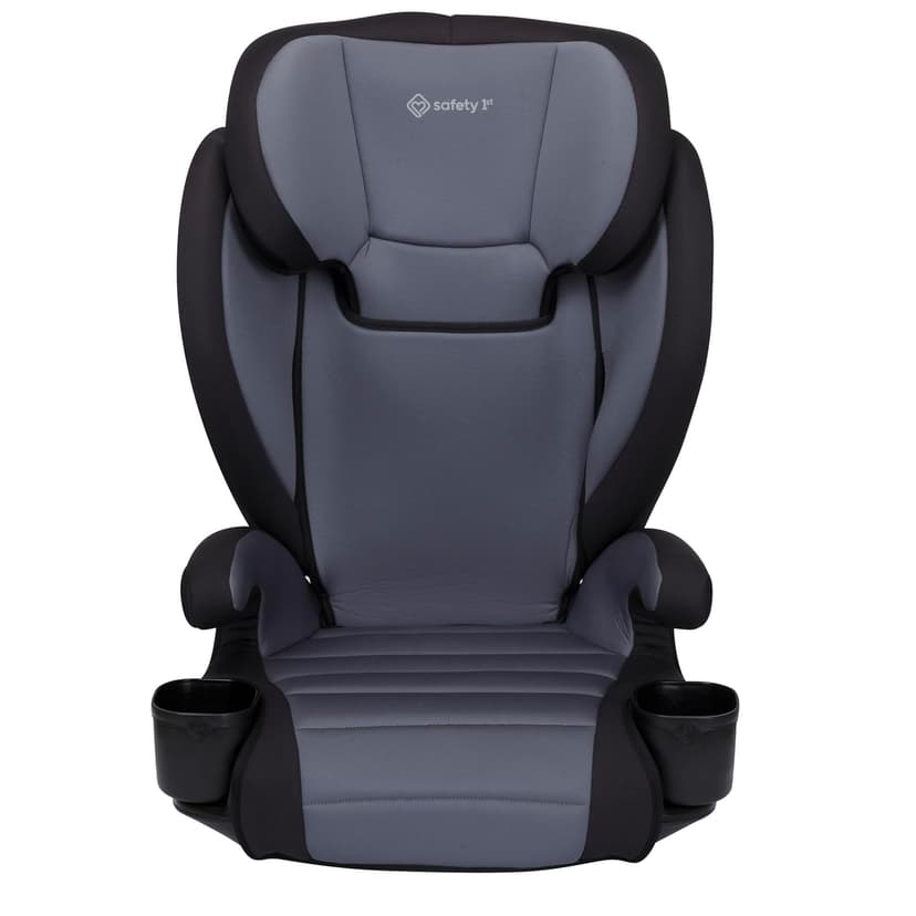 Safety 1st Grow and Go 2-in-1 Booster Car Seat with ComfortWings, Converts High-Back to Backless, 19" Wide, Fits 3 Across, Lightweight, Foldable, Easy-Clean, Cup Holders, 40-100 lbs, Black Sand