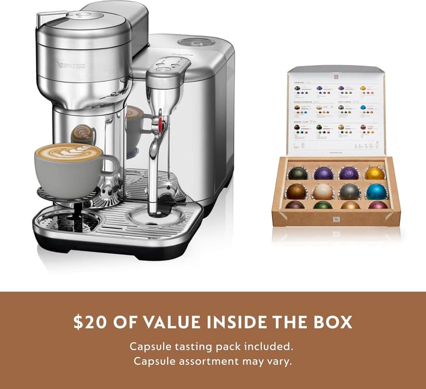 Nespresso Breville Vertuo Creatista BVE850BSS, Brushed Stainless Steel