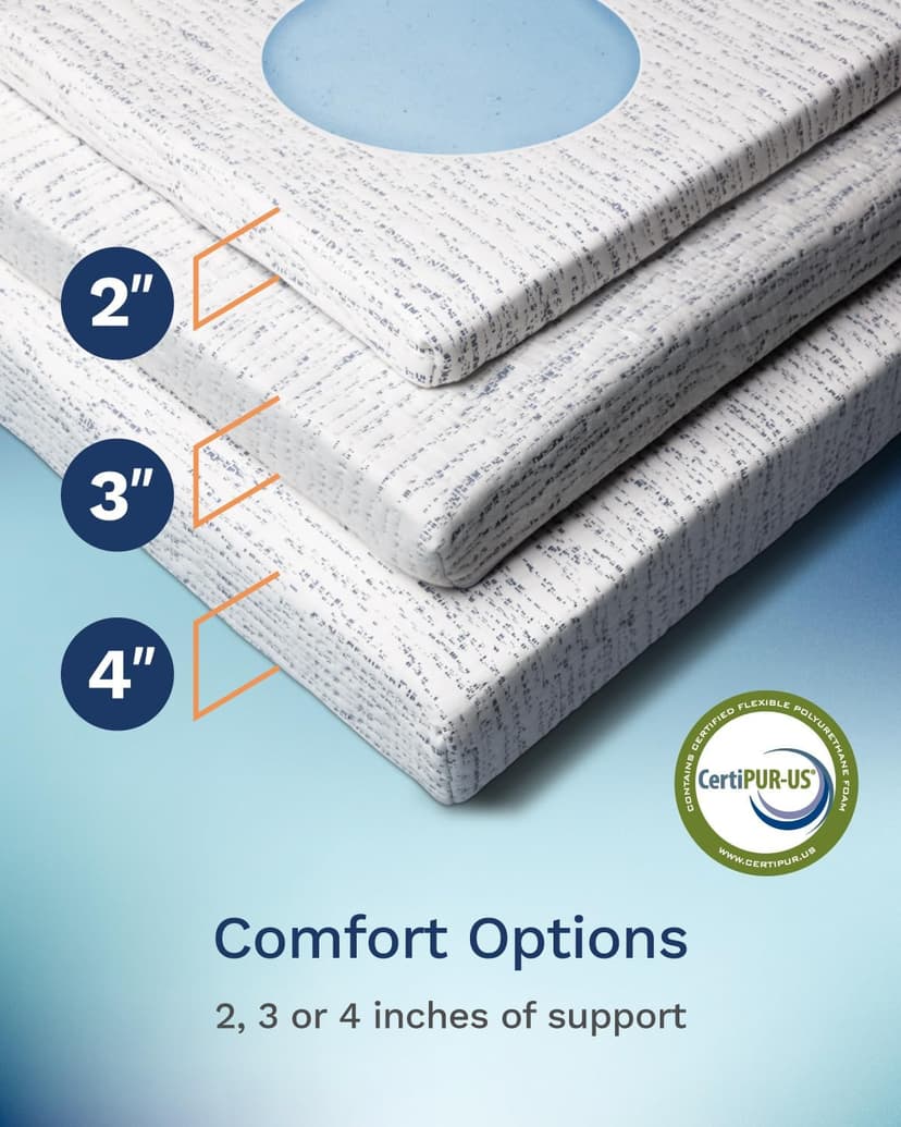 ViscoSoft 3 Inch Memory Foam Mattress Topper Queen - Select High Density Ventilated Mattress Pad - Premium Removable Rayon Cover