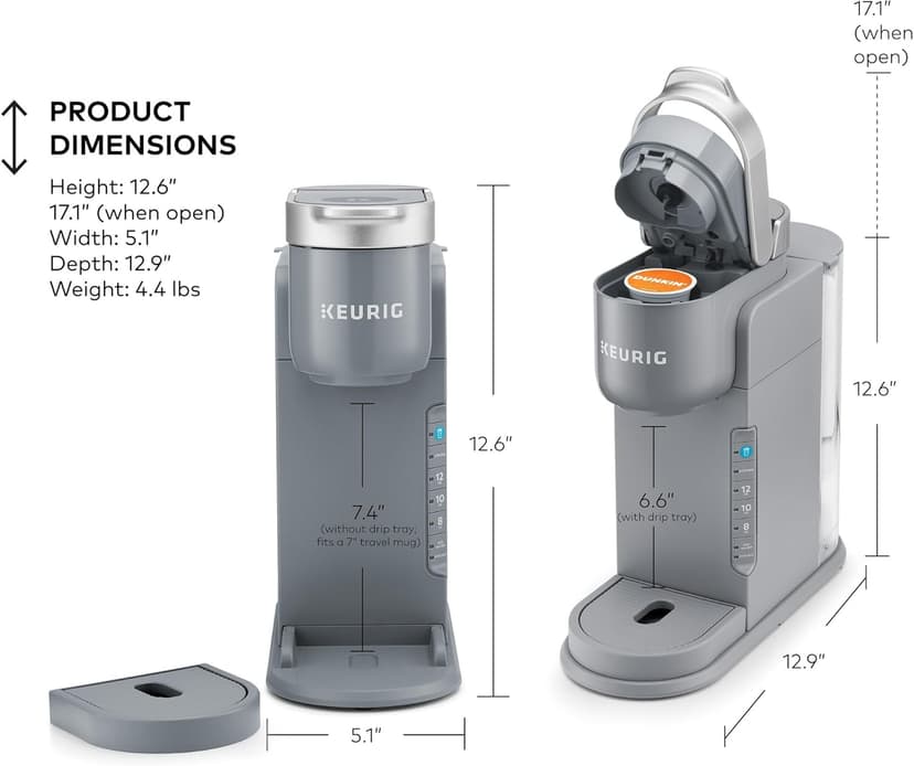 Keurig K-Iced Coffee Maker, Single Serve K-Cup Pod Iced Coffee Maker, With Hot and Cold Coffee Capabilities, Brews Any K-Cup Pod, Gray