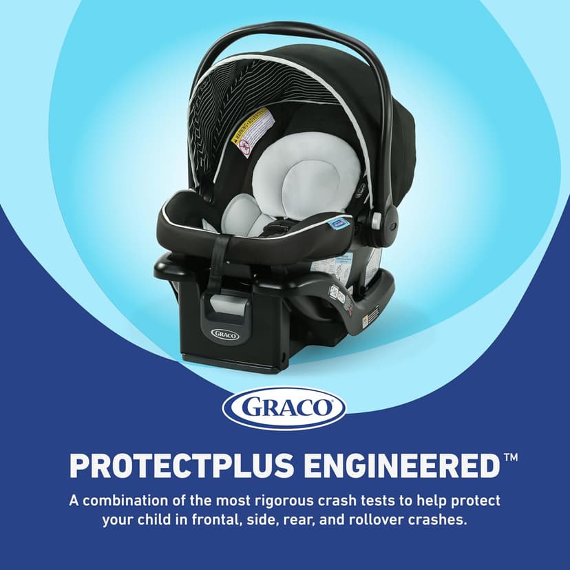 Graco SnugRide Lite LX Infant Car Seat, Rear-Facing, Lightweight, Adjustable Base, Easy Install, Studio