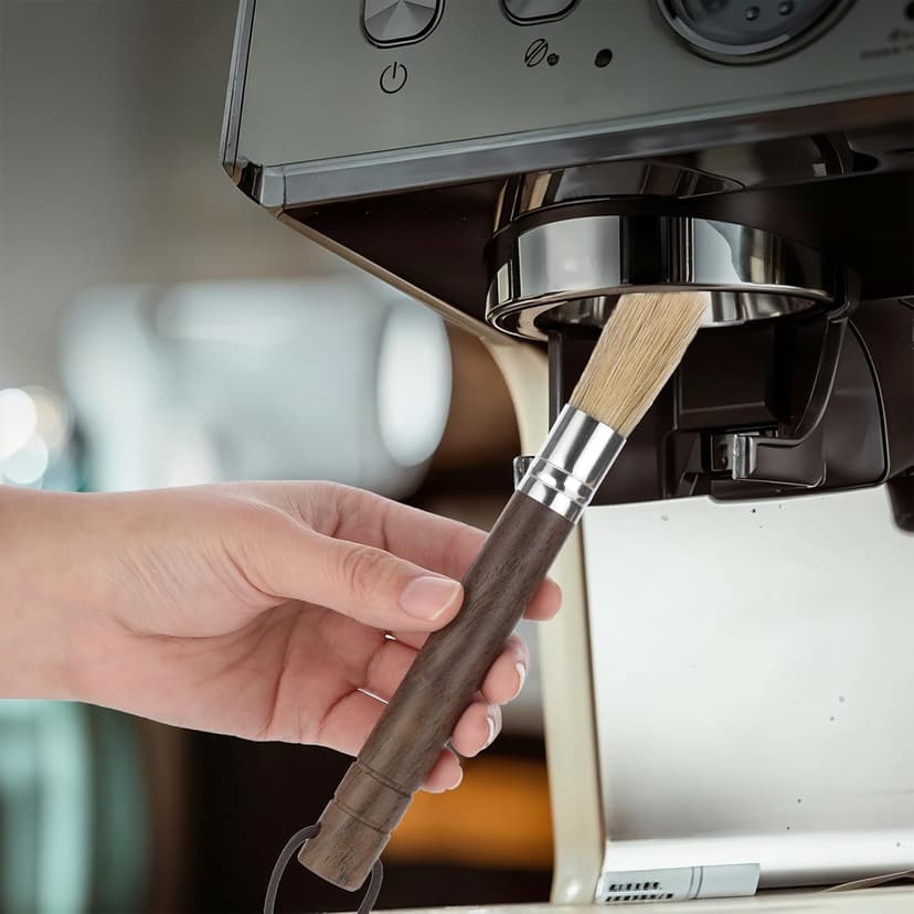 2PCS Coffee Brush, Coffee Grinder Cleaning Brush, Espresso Brushes, Coffees Grinder Brushes with Wooden Handles and Natural Bristles for Baristas and Home Kitchens.