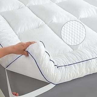 WhatsBedding 4 Inch Memory Foam Mattress Topper King Size, with 3D Bubble Mattress Pad Cover, Soft Quilted 100% Cotton Layer for Back Pain, White(78"x80")