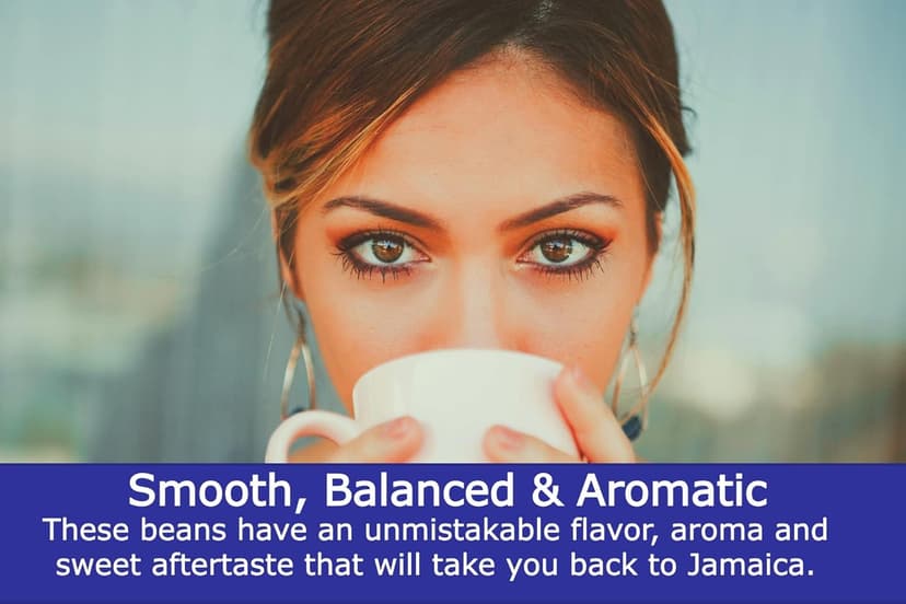 Cafe Blue 100% Authentic Jamaica Blue Mountain Medium Roast Whole Bean Premium Arabica Coffee, 16 Ounces (1 Pound, 454 Grams)