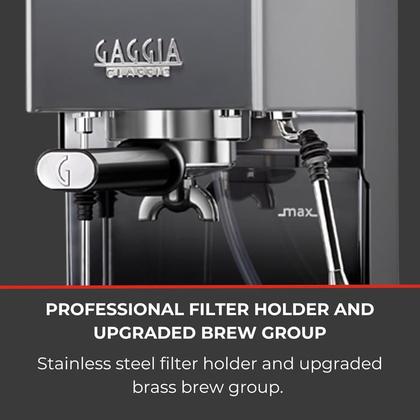Gaggia RI9380/51 Classic Evo Pro Espresso Machine, Industrial Grey, Small