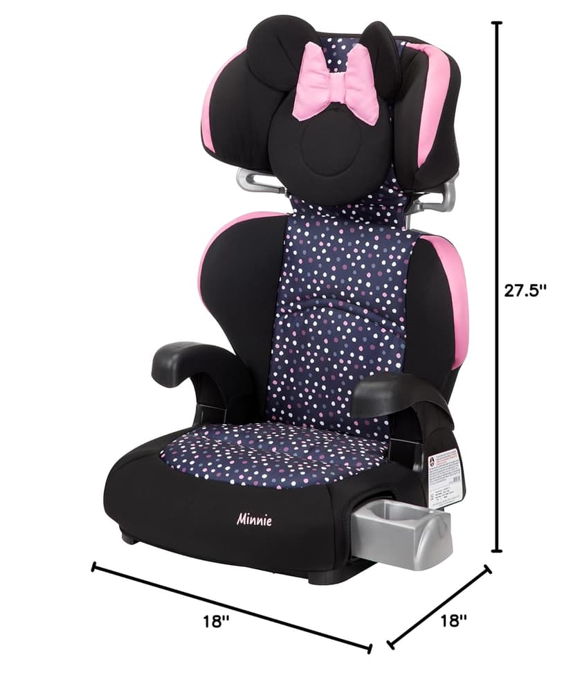 Disney Baby Pronto Booster Car Seats, Belt-Positioning, Booster Seats for Cars 40-100 lbs, Minnie Dot Party