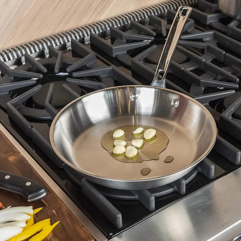Viking 5-Ply Pots and Pans Set, 10 Piece Stainless Steel Kitchen Cookware, Silver