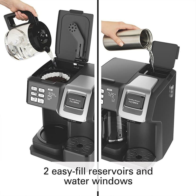 Hamilton Beach FlexBrew 2-Way Brewer Programmable Coffee Maker (49976) Bundle with Support Extension