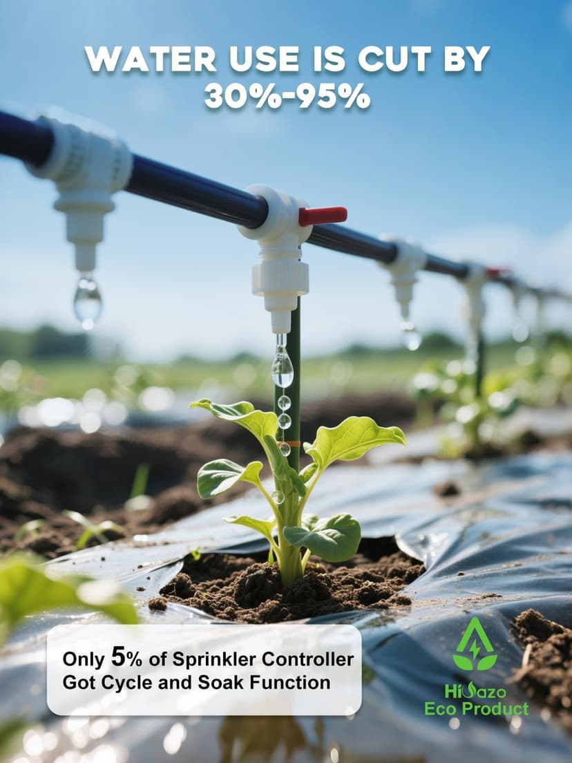 Smart Sprinklers Controller WiFi, Irrigation Controller Easy Use App Enabled, 6 Zone + 16 Plans, Save Water Auto Skin Rain, Freeze & Wind, 10 Minutes Install