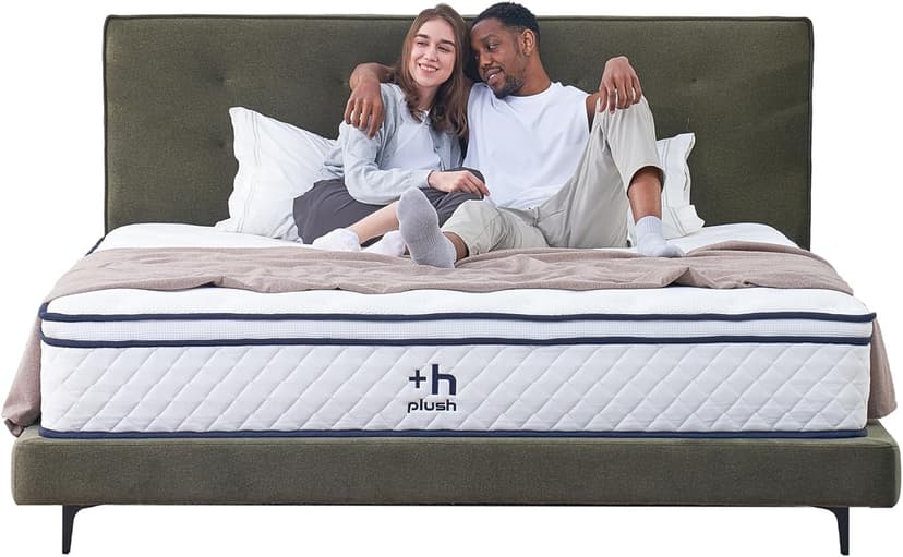 Plush Dream King Mattress 12 Inch Hybrid Pocketed Springs - Mattress in a Box with Memory Foam, Soft Plush Feel, Motion Isolation, Multi-Zone Spinal Support