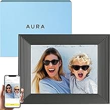 AURA Mason WiFi Digital Picture Frame | Wirecutter's Best Digital Frame for Gifting | Send Photos from Your Phone | Quick, Easy Setup in Aura App | Free Unlimited Storage | Black