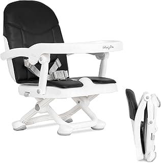 Dream On Me Munch N Go Booster Seat for Dining Table, Lightweight Compact Fold Travel Booster Seat, 3-in-1 Convertible, Four Level Height Adjustment and Easy Tray Removal