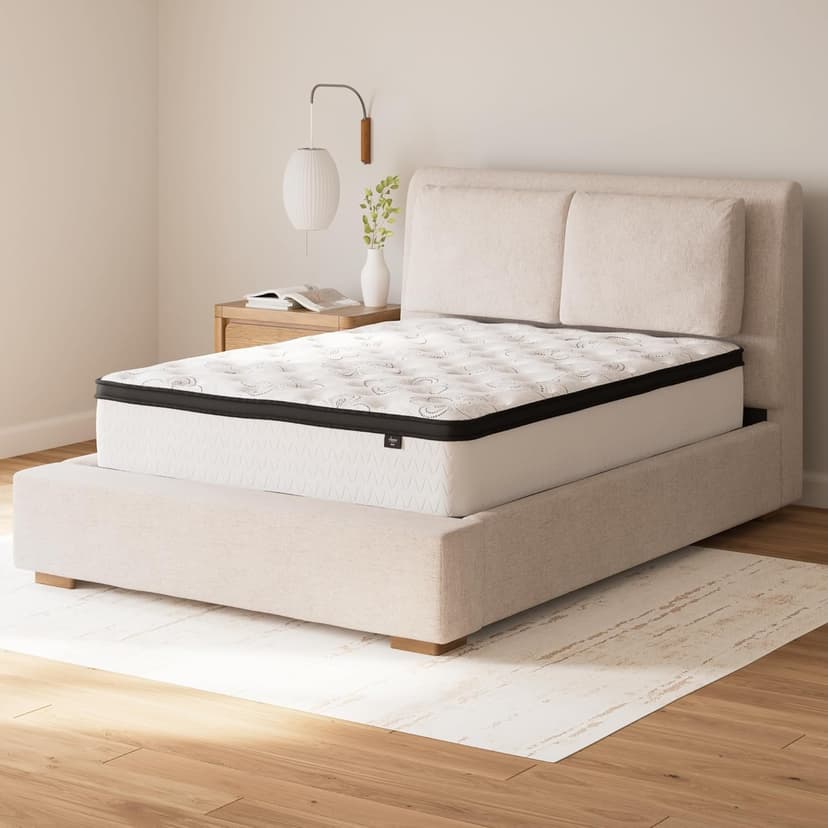 Signature Design by Ashley California King Size Chime 12 Inch Medium Firm Hybrid Mattress with Cooling Gel Memory Foam for Pressure Relief