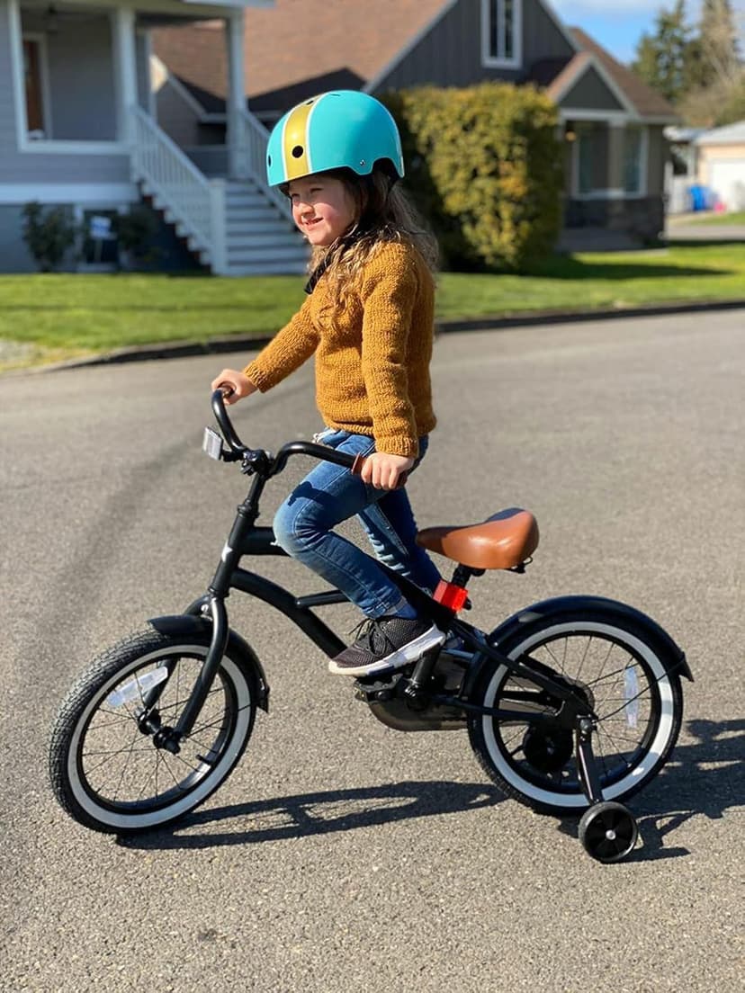JOYSTAR 12 14 16 Inch Kids Cruiser Bike for Ages 2-7 Years Old Girls & Boys, Children's Bicycle with Training Wheels, Coaster Brake, Fenders & Adjustable Seat