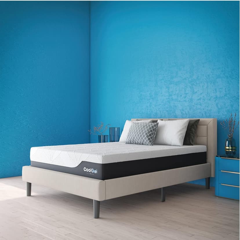 Cool Gel Chill 14 Inch Medium Firm Memory Foam Mattress Queen Size, with 2 Bonus CoolGel Memory Foam Bed Pillows, 14" with Pressure Relief, CertiPUR-US Certified, Cooling Queen Mattress in a Box