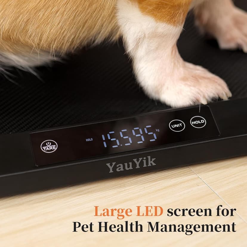 YauYik Digital Pet Scale for Accurate Weighing - Baby Scales for Weighing, Ideal for Small Pets, Puppies, and Cats with Non-Slip Mat - LED Display with Hold Function, Measures Up to 40kg