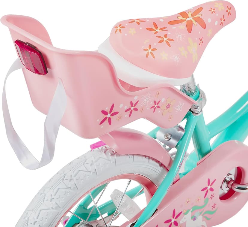 JOYSTAR Unicorn Kids Bike for Girls Ages 2-9 Years Old, 12 14 16 18 Inch Kids Bike with Training Wheels, Doll Seat, Streamers and Basket, Toddler Girls Bike, Multiple Colors