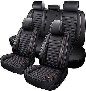 Car Seat Covers for Cars, Faux Leather Seat Covers for Cars SUV Super Breathable Universal Automotive Seat Covers Fit for Most Sedans Balck Brown