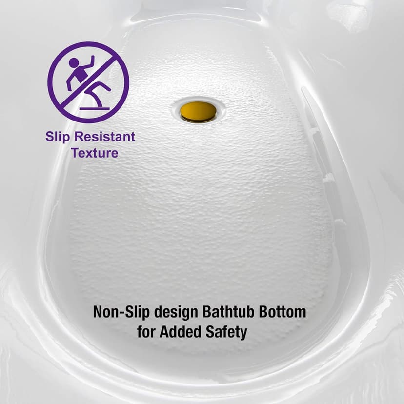 WOODBRIDGE 67" Acrylic Freestanding Bathtub Contemporary Soaking White Tub with Brushed Gold Overflow and Drain，B0010-BG