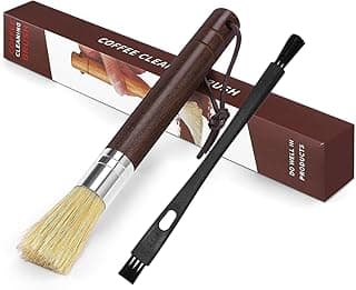 Coffee Grinder Cleaning Brush, Espresso Machine Brush Cleaner Tool with Wooden Handle and Natural Bristles for Barista Home Kitchen
