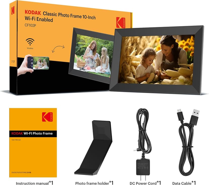 KODAK 10.1 Inch WiFi Digital Picture Frame,1280x800 HD IPS Touch Screen, Electronic Smart Photo Frame with 32 GB Memory, Auto-Rotate, Instantly Share Photos/Videos from Anywhere