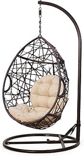 Christopher Knight Home CKH Wicker Tear Drop Hanging Chair, Brown