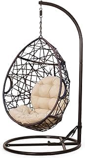 Christopher Knight Home CKH Wicker Tear Drop Hanging Chair, Brown