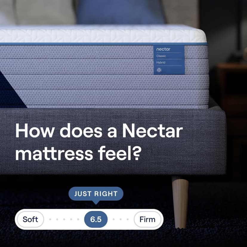 Nectar Classic Hybrid 12” Queen Mattress - Medium Firm - Memory Foam & Innerspring Coils - Cooling Top Layer - Pressure-Relief - Mattress in a Box - 365-Night Trial & Forever Warranty