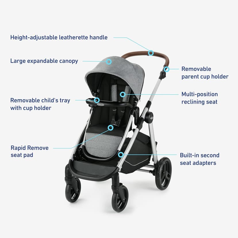 Graco Modes Nest2Grow Travel System, Ren with Expandable Double Stroller